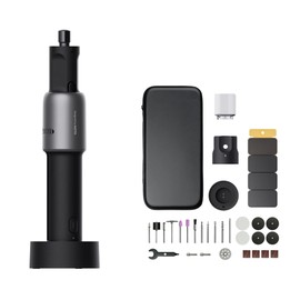 HOTO 35 In 1 Cordless Rotary Tool Kit, Minimalist & Lightweight, Mechanical Knob, Type-C Charging Base, 5 Speeds 25000 RPM, 2000mAh, LED Light (Grey)