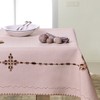 DecoKing 40 x 90 cm Beige Tablecloth Geometric Pattern Embroidered