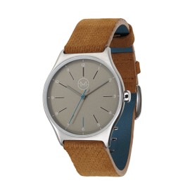 slim made one 04 - Extra Slim Unisex Wrist Watch in Silver/Brown