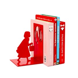 balvi Bookend Little Red Based on the Fairy Tale Little Red Riding Hood and the Wolf Metal
