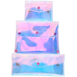 Healvian 3pcs Cosmetic Pouch Small Medium Large Makeup Organizer Bags for Travel Lightweight Coin Purse for Earphones Lipstick Keys Cards Compact Storage for Personal Items