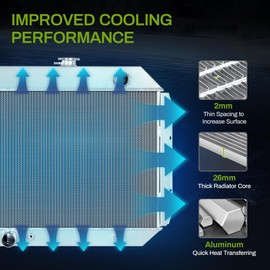 AUTOSAVER88 Full Aluminum Radiator Compatible with 1966-1979 Ford F-Series F100 F150 F250 F350 1978-1979 Bronco 2 row L6 V8 3.9L 4.9L 5.0L 5.8L 6.4L 6.6L