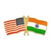 PinMart‘s USA and India Crossed Friendship Flag Enamel Lapel Pin
