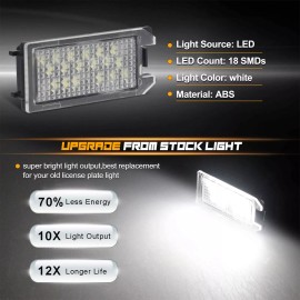XUKEY Full LED License Plate Tag Light For Dodge Viper 2013-2017 Fiat 500 2013- 2019