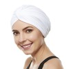 Beemo Polyester Twisted Pleated Turban Head Cover - White