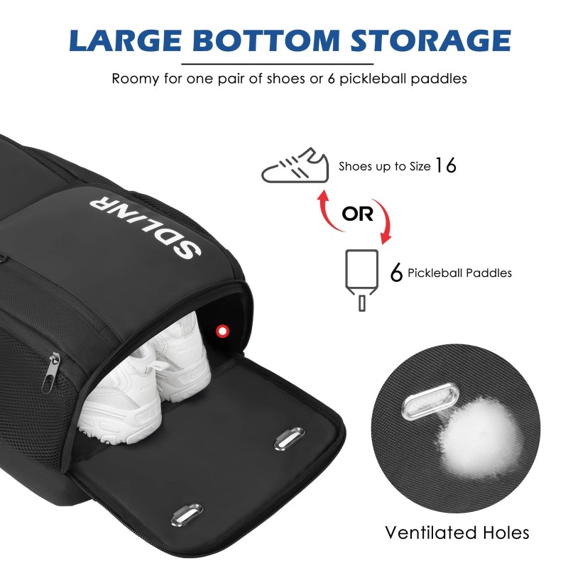 Sdlinr Pickleball Bag Fits 4 to 10 Paddles, Large Pickleball