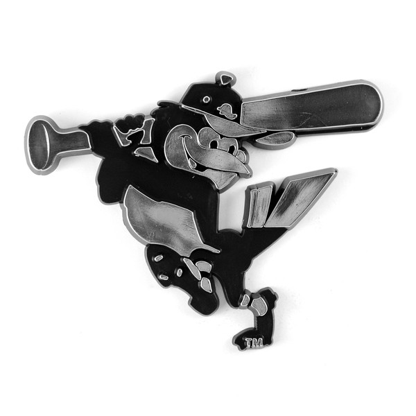 FANMATS MLB Baltimore Orioles Chrome Emblem, 3.25" x 3.25", Gray, One Size