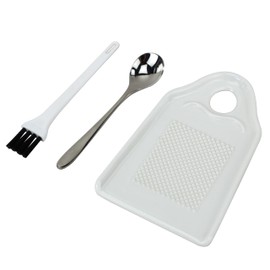 EIKS Porcelain Grater Plate for Grinding Wasabi Ginger Cheese Lemon Chocolate, Kitchen Cooking Food Preparation Tool