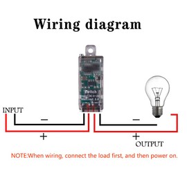 ZHOFONET Wireless Light Switch and Receiver Kit,4 Way 1 Channel Wireless Lights Switch Kit,DC 5V/12V/24V/ 5A Relay with 164ft Long Range for LED Light,Ceiling Lights,Wireless Security Alarm.