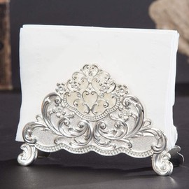 Agatige Silver Napkin Holder, Stainless Steel Craft Table Tissue Small Paper Serviettes Holder Napkin Rack Stand Practical Table Organiser for Tables, Dining, Kitchen, Restaurant, Picnic