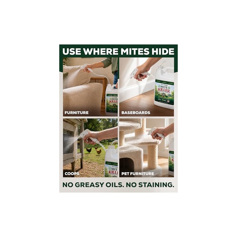 Dust Mite Spray for Home, Mite Killer for Chicken, Carpet,