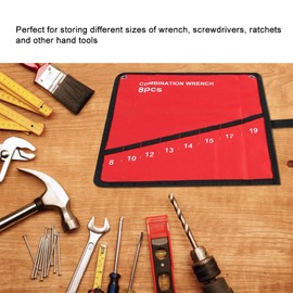 SelWatty Roll Up Tools Bags, Multi-Pocket Wrench Screwdriver Pliers Storage Bag Canvas Spanner Plier Wrench Holder Tools Organizer for Woodworker Handymen Craftsmen (8 Pockets)