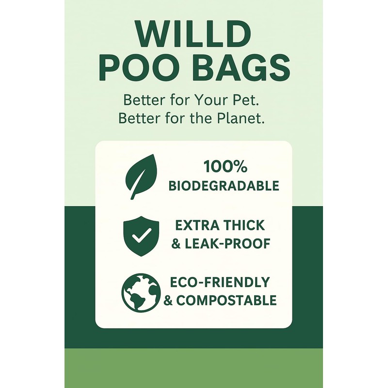 Willd Compostable Dog Poop Bags 300 count – 100% Plastic-Free