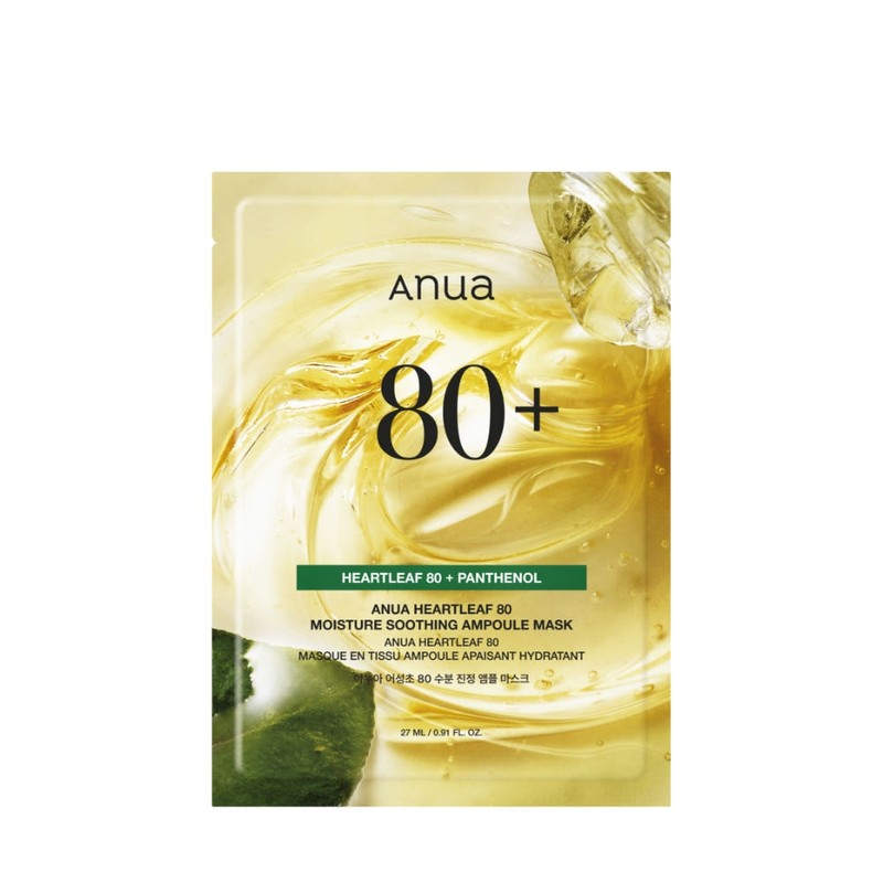 Anua Houttuynia cordata 80 Moisture Calming Ampoule Mask 1 sheet,
