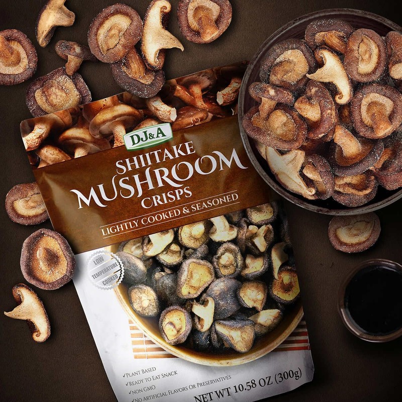 DJ&A Shiitake Mushroom Crisps - Lightly Cooked and Seasoned 10.28