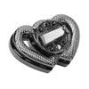 Purse Twist Lock Alloy Double Love Heart Decorative Shinny Handbag