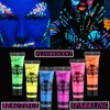 6 Pcs Glow in the Dark Body and Face Paint,Blacklight