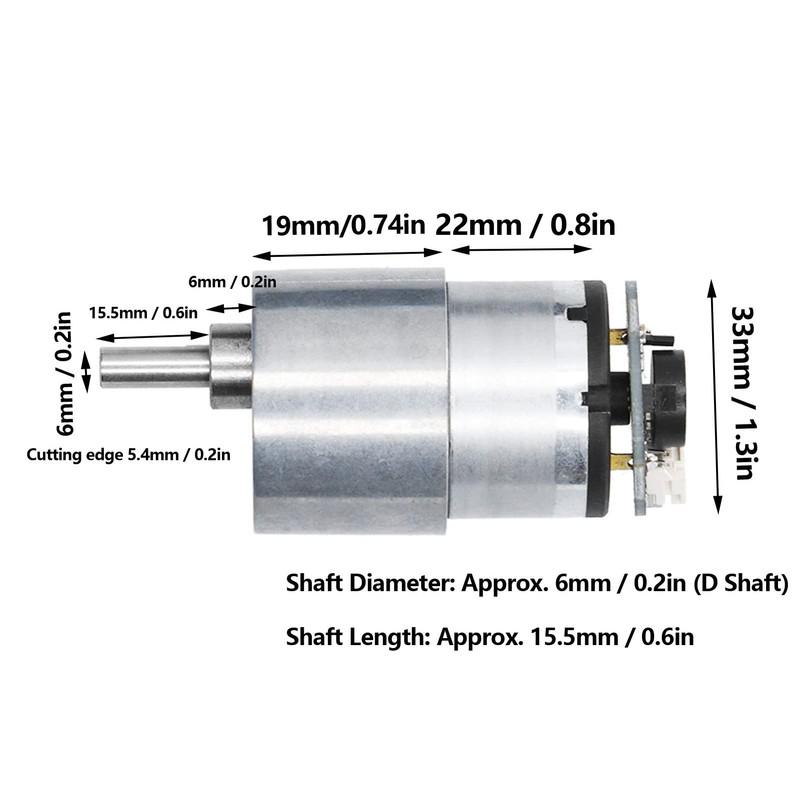 DC Gear Motors, DC12V Encoder Motor Micro with Mounting Wheel