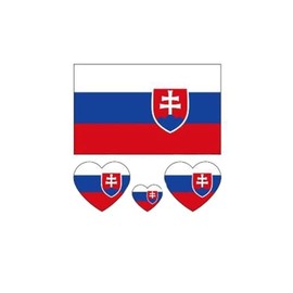 ZPDNURZL 10 Sheets Slovakia Flag Tattoos Stickers 40 Pcs Waterproof Sweat Sports National Flag Removable Fake Tattoos