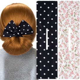 CustomyLife 2pcs Hair Bun Makers Black Pink Deft Bun Twister Flexible Donut Hair Bun Lazy French Hair Curler Bun Clips Accessories for Women Long Thick Thin Short Hair