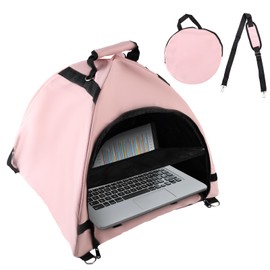 Laptop Zelt, Sonnenschutz Computer Wasserdichtes Gewebe Laptop Tent für die Arbeit im Freien Blendschutz Wärmereflexion Markise Wandelbare Tragetasche für den Außenbereich (Rosa)