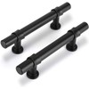 LONTAN 10 Black Cupboard Handles 96mm Kitchen Cupboard Handles Black
