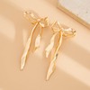 Gold Bow Earrings for Women Ribbon Bow Statement Earrings Sliver