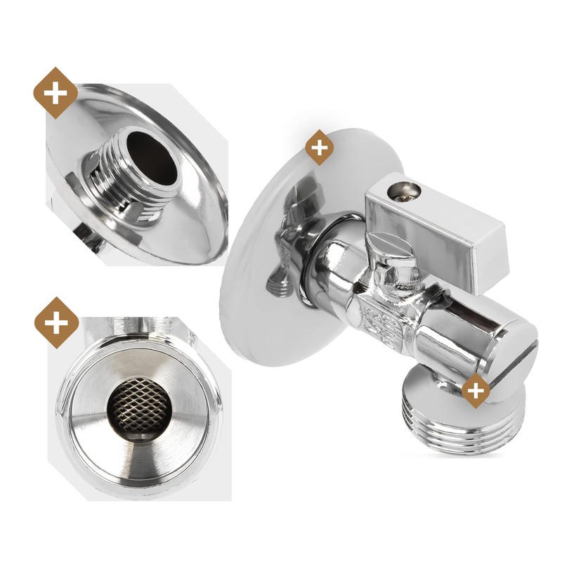 Angle Valve with Filter 1/2 Inch Male x 3/4 Inch
