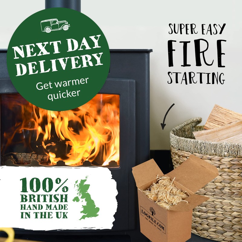 Natural Firelighters. 100% British and Sustainable. Plastic Free Packaging. (30