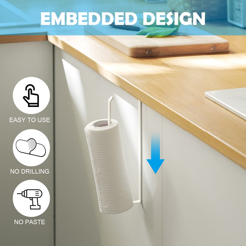 Vicloon Kitchen Roll Holder without Drilling, Pack of 2 Paper