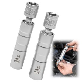 Tkxjry Spark Plug Sockets for Car Repair, Car Spark Plug Wrench, Magnetic Spark Plug Socket, Spark Plug Socket, Spark Plug Socket, Spark Plug Wrench 14 mm and 16 mm Pack of 2