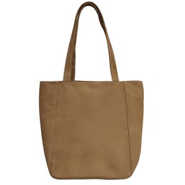 XPass bg102 Canvas Tote Bag, A4 Canvas Tote, Canvas, Women's, Men's, Solid, Zippered, Inside Pocket,, Braun