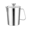 2L Measuring Cup, 304 Stainless Steel Pitcher with Lid, Liter/Oz