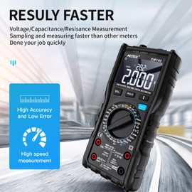 Digital Multimeter Voltage Tester AC DC Current TRMS Electric Meter MESTEK Amp Volt Ohm Hz Capacitance Frequency Diode Resistance Live NCV VFC Wrong Insert Alarm High Speed Anti-burn with Probes