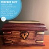 Thorness Wooden lockable Trinket Box with brass inlay, decorative detailing,