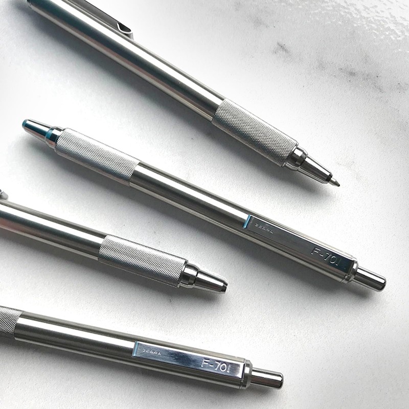 Zebra Pen Zebra Pen F-701 Retractable Ballpoint Pen, Stainless Steel
