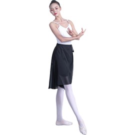 Hoerev Adult Sheer Wrap Skirt Ballet Skirt Ballet Dance Dancewear Black