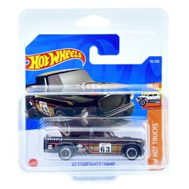 Hot Wheels '63 Studebaker Champ (Black) 5/10 HW Hot Trucks 2022 - 93/250 (Short Card) *** COMES IN A KLAS CAR KEEPER PROTECTIVE COLLECTORS CASE *** HCT51