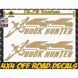 Ford 4x4 Truck Bed Decal Set DUCK HUNTING METALLIC GOLD Ford F150 Super Duty Ranger