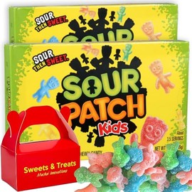 Sour Candy | Soft Sour Then Sweet Gummy - Theater Box | Birthday Gift Party Favor Holiday Treat School Snack Movie Night Kids Sleepover | Plus Muchai Box (Original Soft & Chewy Candy - Assorted Flavors, 2 TheaterBoxes)
