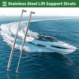 Motoforti 20inch/500mm 100lb/445N/45kg Stainless Steel Lift Support Struts Gas Spring for Boat Marine Hatch Cover Storage Lid Toolbox Cover 2pcs