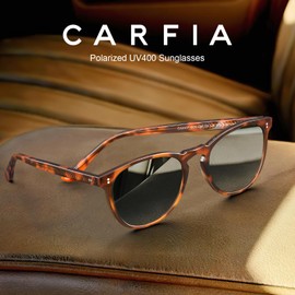 CARFIA Acetate Polarized Sunglasses for Men Trendy Retro Sun Glasses