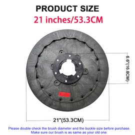 Universal 1 Piece 21 Inch Diameter Rotary Scrub Brush fit for Commercial Floor Scrubber Machine-Medium Brush(508mm) White