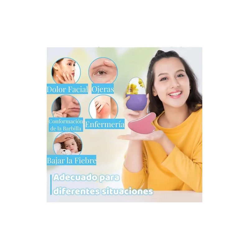 Rodillo Silicón Hielo Para Masaje Facial Reutilizable