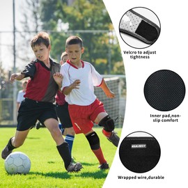 Kids Protective Pad Set, Knee Pads, Elbow Pads,Children's Pad Set for Knee Elbow, for Skateboard Biking Riding Cycling Scooter Bicycle Rollerblades, Black S