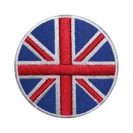 British United Kingdom Flag Circle Union Jack Flag Patch Embroidered Applique UK Great Britain Iron On Sew On Emblem