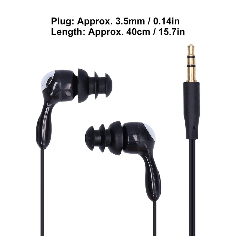 3.5mm Plug WaterproofInEar, Underwater Earbuds with 2 Clips and Replace