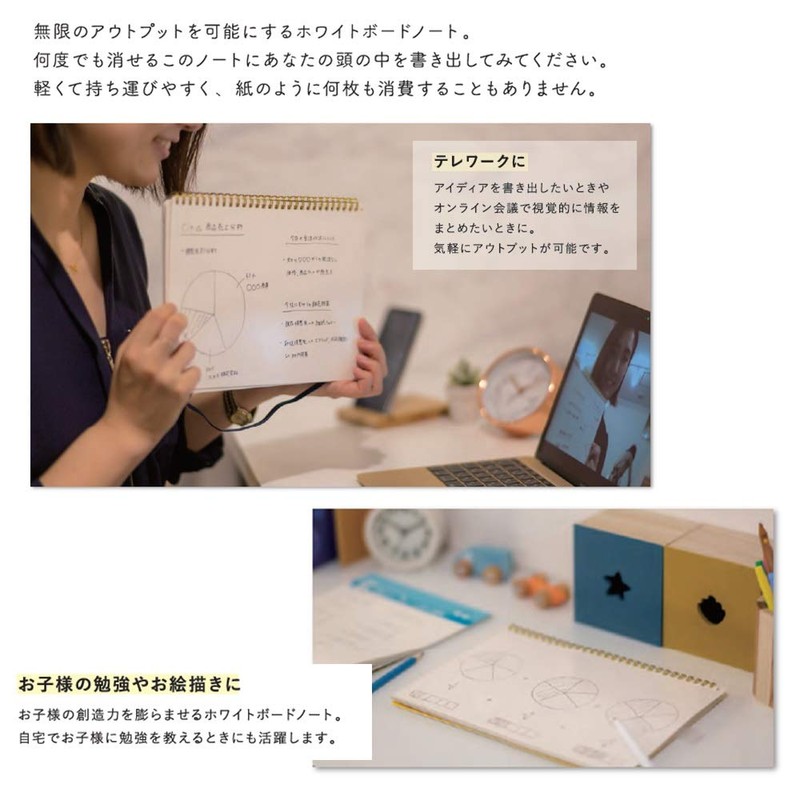 Gakken Sta:ful ww White Whiteboard Notebook, B6, Blue