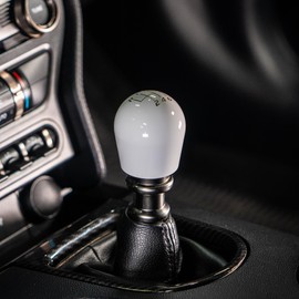 Billetworkz Weighted Shift Knob Compatible with 6 Speed Ford Mustang GT 2015-25, Gloss White