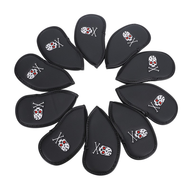 10PCS Golf Club Head Cover PU Leather Protective Abrasion Resistant